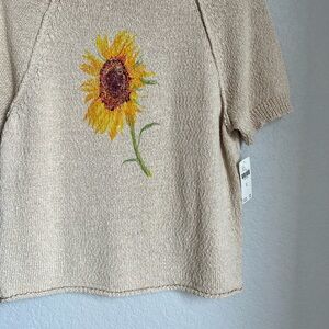 Anthropologie Sunflower short sleeved sweater